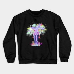 Colorful Galaxy Elephant Purple Tribal Crewneck Sweatshirt